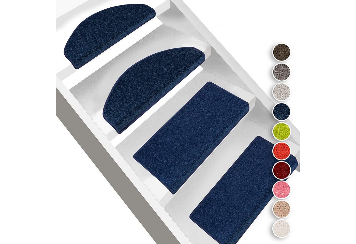 Floordirekt Stufenmatte Dynasty, Erhältlich in 10 Farben & 2 Größen, Treppenschutz, Halbrund, Höhe: 8,5 mm – Bild 5 von 5