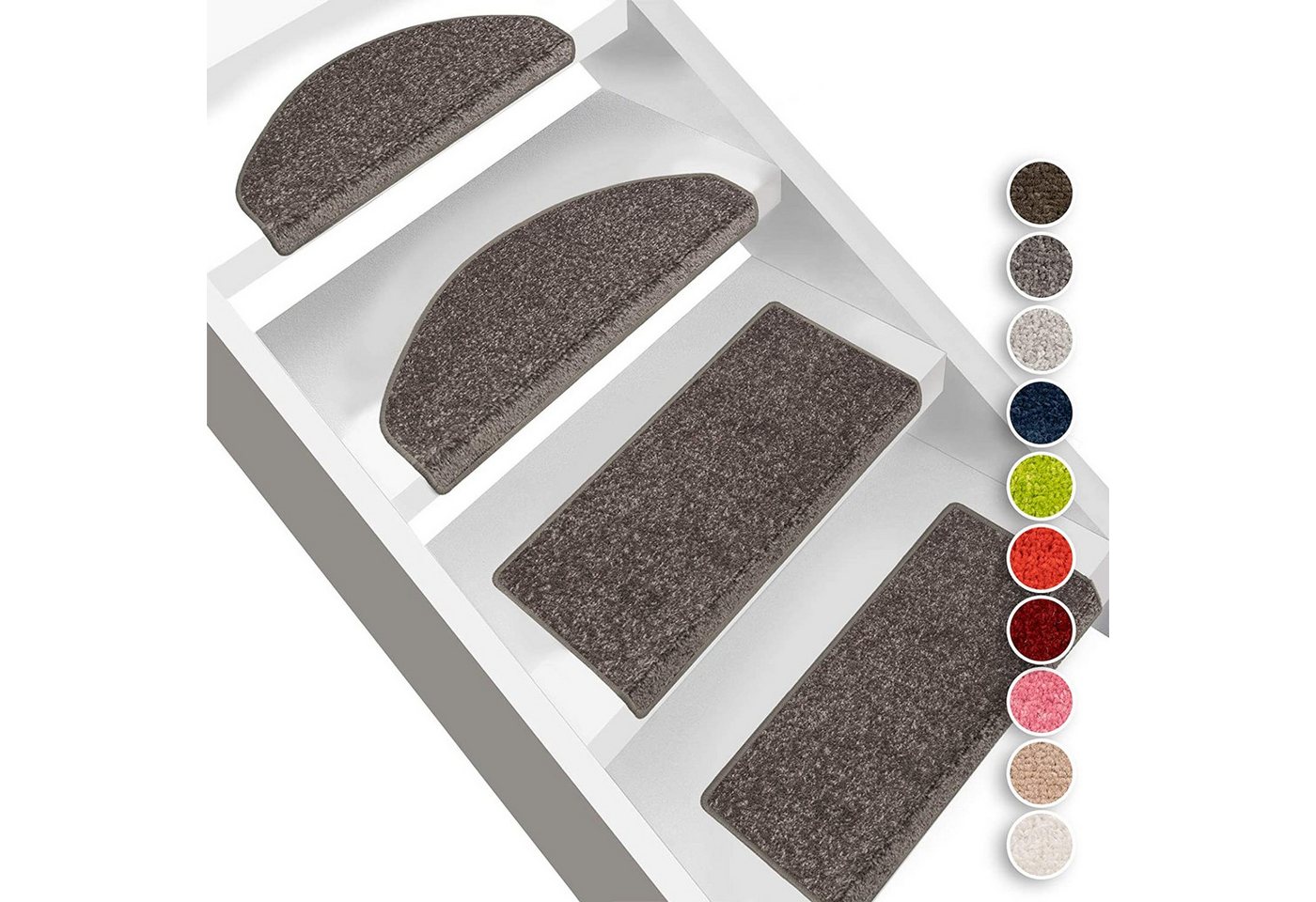 Floordirekt Stufenmatte Dynasty, Erhältlich in 10 Farben & 2 Größen, Treppenschutz, Halbrund, Höhe: 8,5 mm – Bild 5 von 5