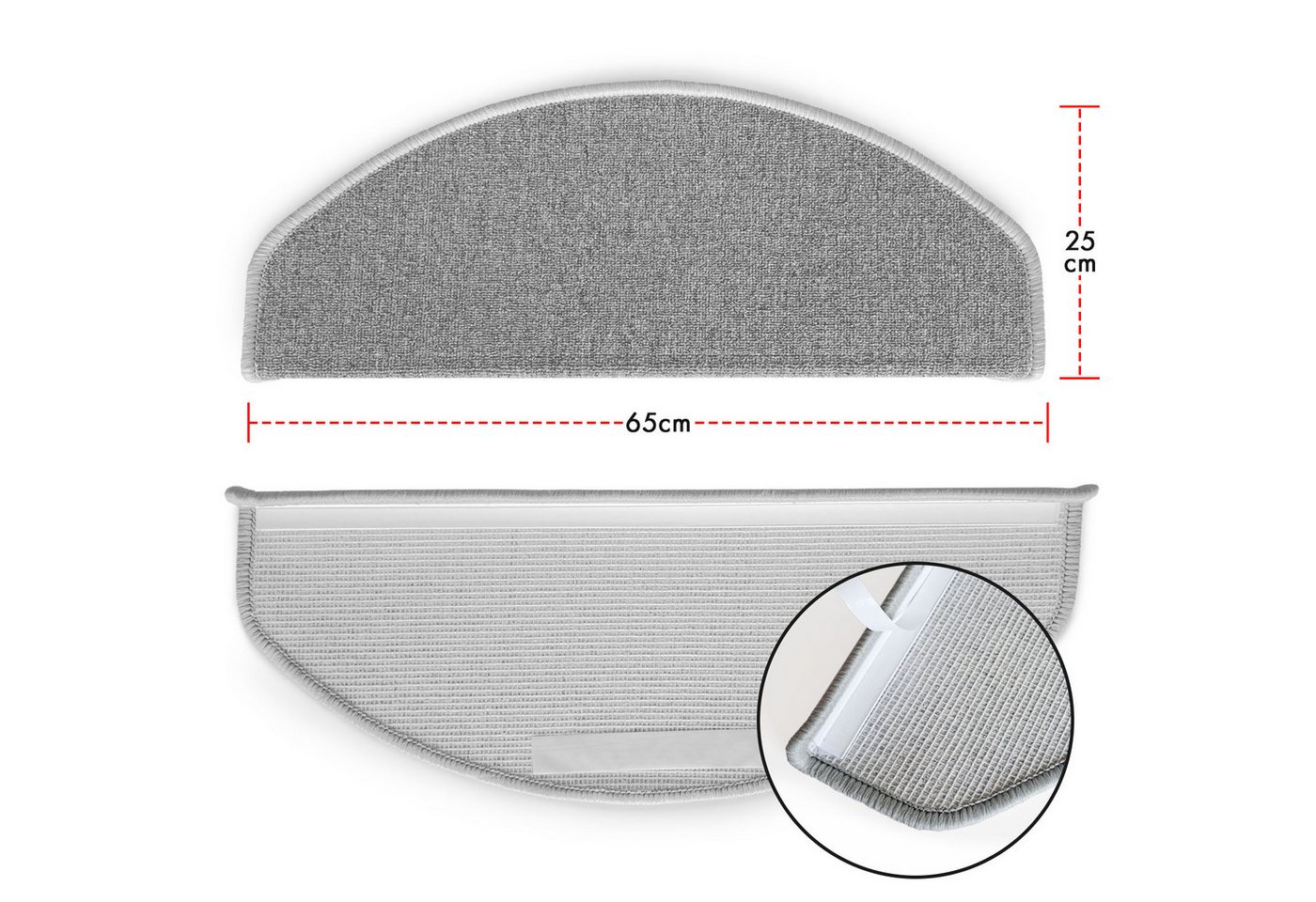 Floordirekt Stufenmatte London Pro, Im modernen Design, Halbrund, Rutschhemmende Oberfläche – Bild 2 von 5
