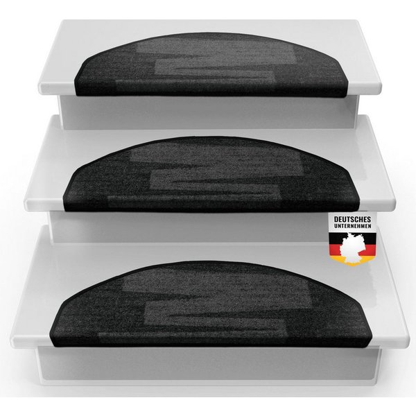 Floordirekt Stufenmatte Via Veneto, Erhältlich in vielen Farben & Größen, Treppenschutz, Halbrund, Höhe: 8,5 mm