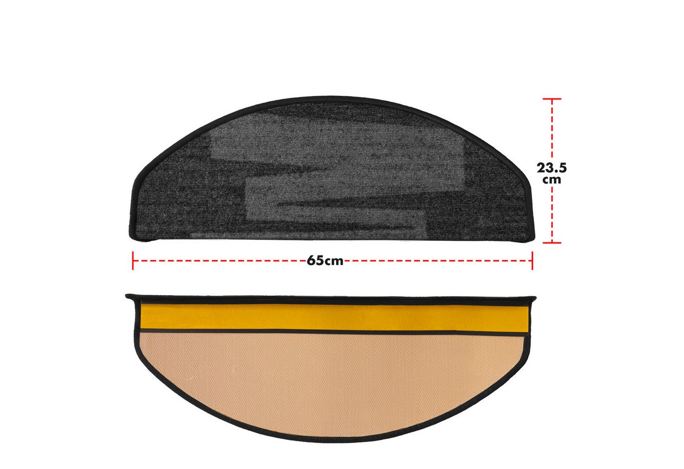 Floordirekt Stufenmatte Via Veneto, Erhältlich in vielen Farben & Größen, Treppenschutz, Halbrund, Höhe: 8,5 mm – Bild 2 von 5