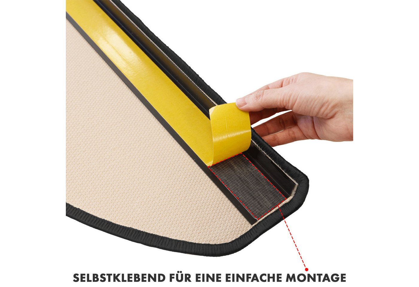 Floordirekt Stufenmatte Via Veneto, Erhältlich in vielen Farben & Größen, Treppenschutz, Halbrund, Höhe: 8,5 mm – Bild 4 von 5