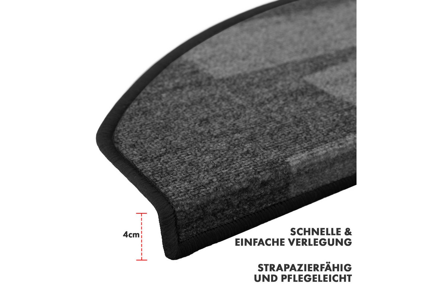 Floordirekt Stufenmatte Via Veneto, Erhältlich in vielen Farben & Größen, Treppenschutz, Halbrund, Höhe: 8,5 mm – Bild 5 von 5