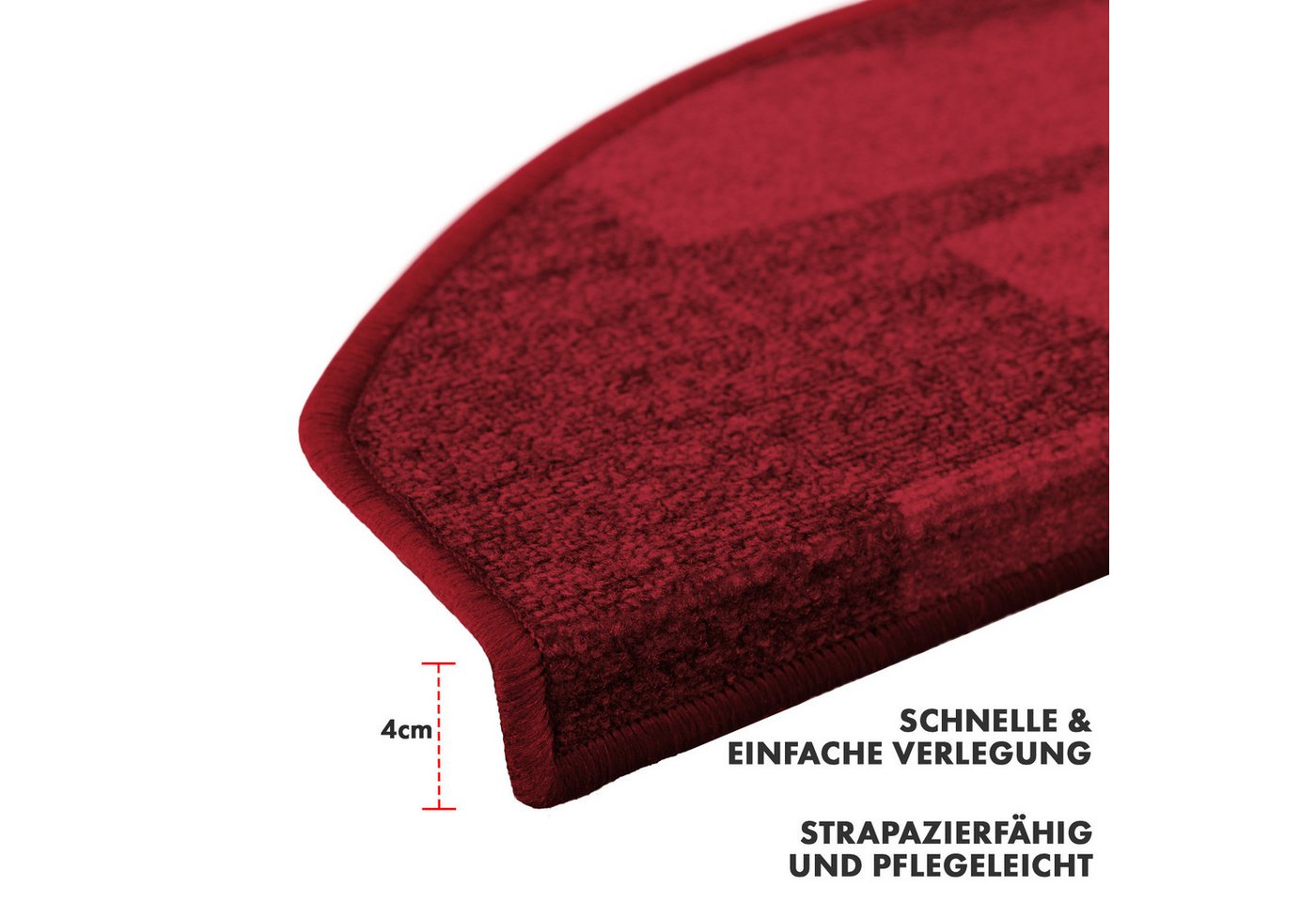 Floordirekt Stufenmatte Via Veneto, Erhältlich in vielen Farben & Größen, Treppenschutz, Halbrund, Höhe: 8,5 mm – Bild 5 von 5