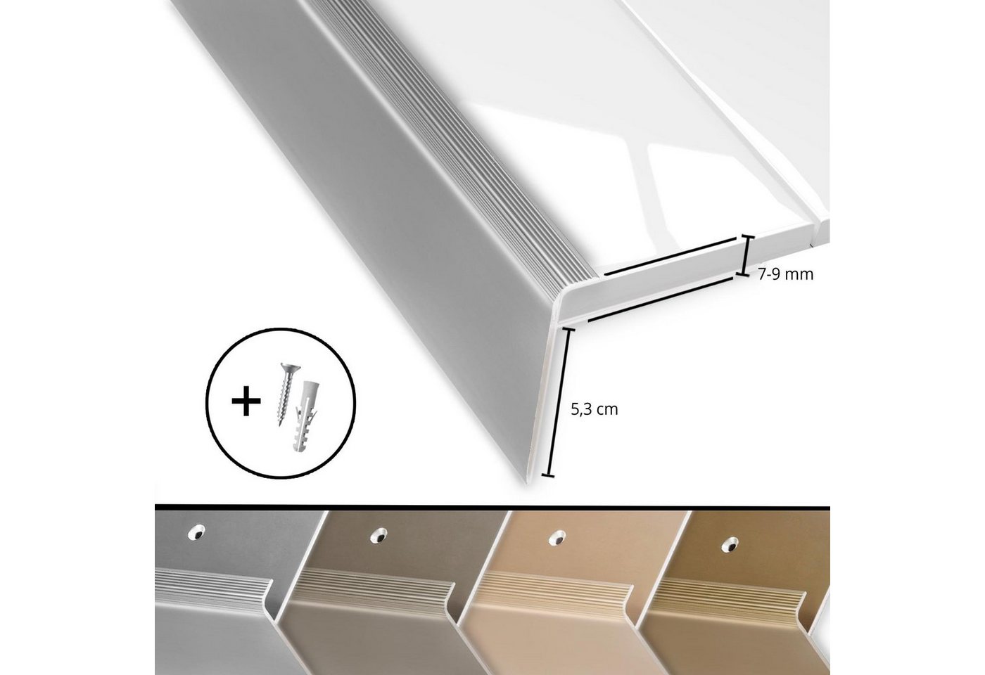 Floordirekt Treppenkantenprofil Safety, verschiedene Farben, F-Form – Bild 5 von 5