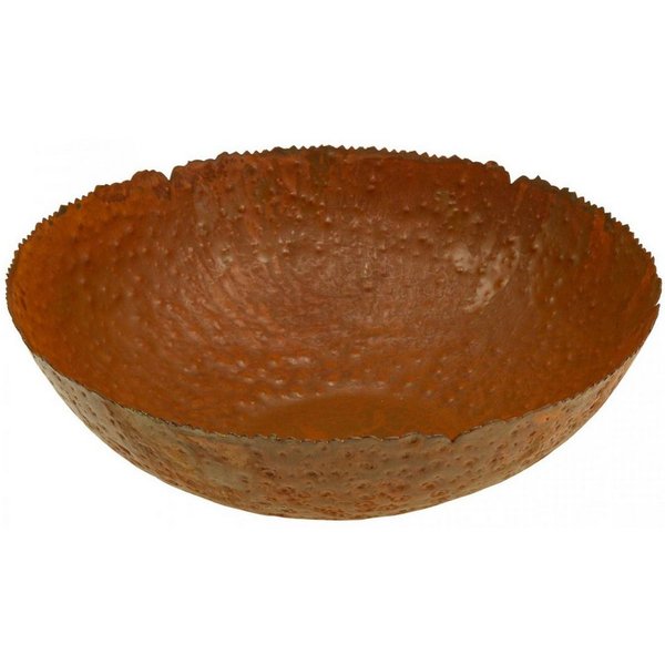 Florists Products Gartenfigur Rustikale Dekoschale Metall in Rost-Optik für Tischdeko, Ø30cm