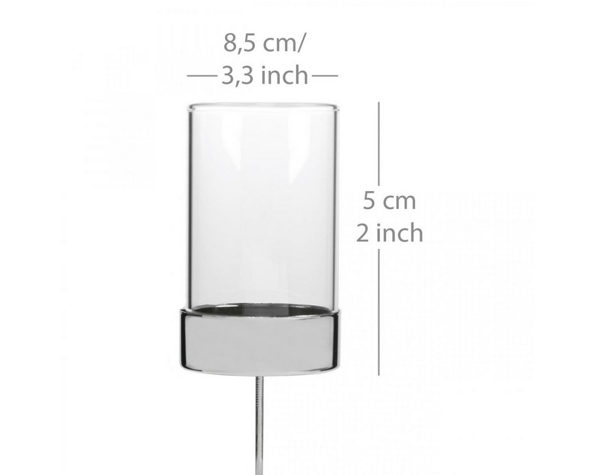 Florists Products Kerzenhalter Elegante steckbare Kerzenhalter Metall Glas Ø5cm H14cm 4er Set, 4 Stü – Bild 4 von 5