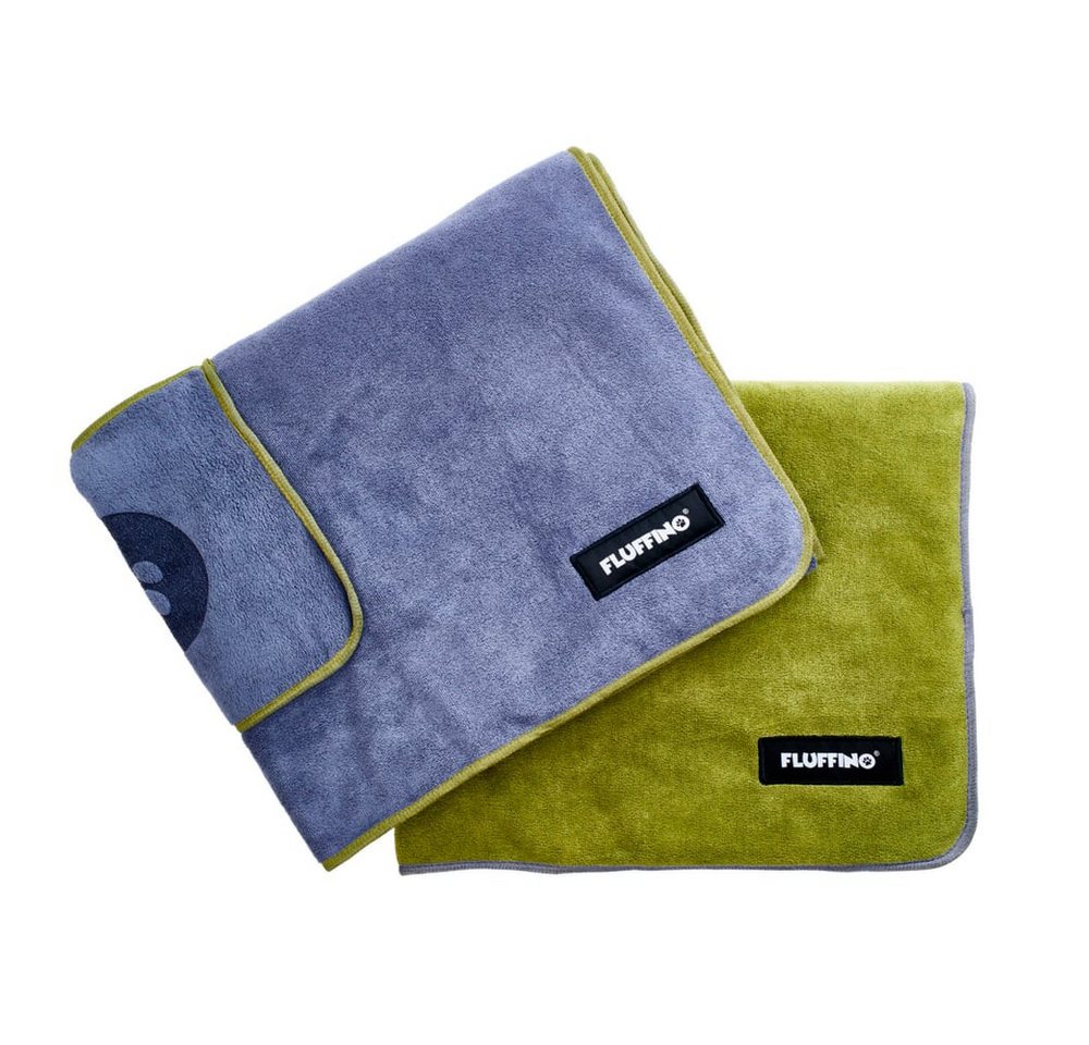 FLUFFINO® Hundehandtuch Mikrofaser 2er-Pack 90x50cm, FLUFFINO Hundehandtuch (2er-Pack) dog towel (2-pack) – Bild 2 von 5