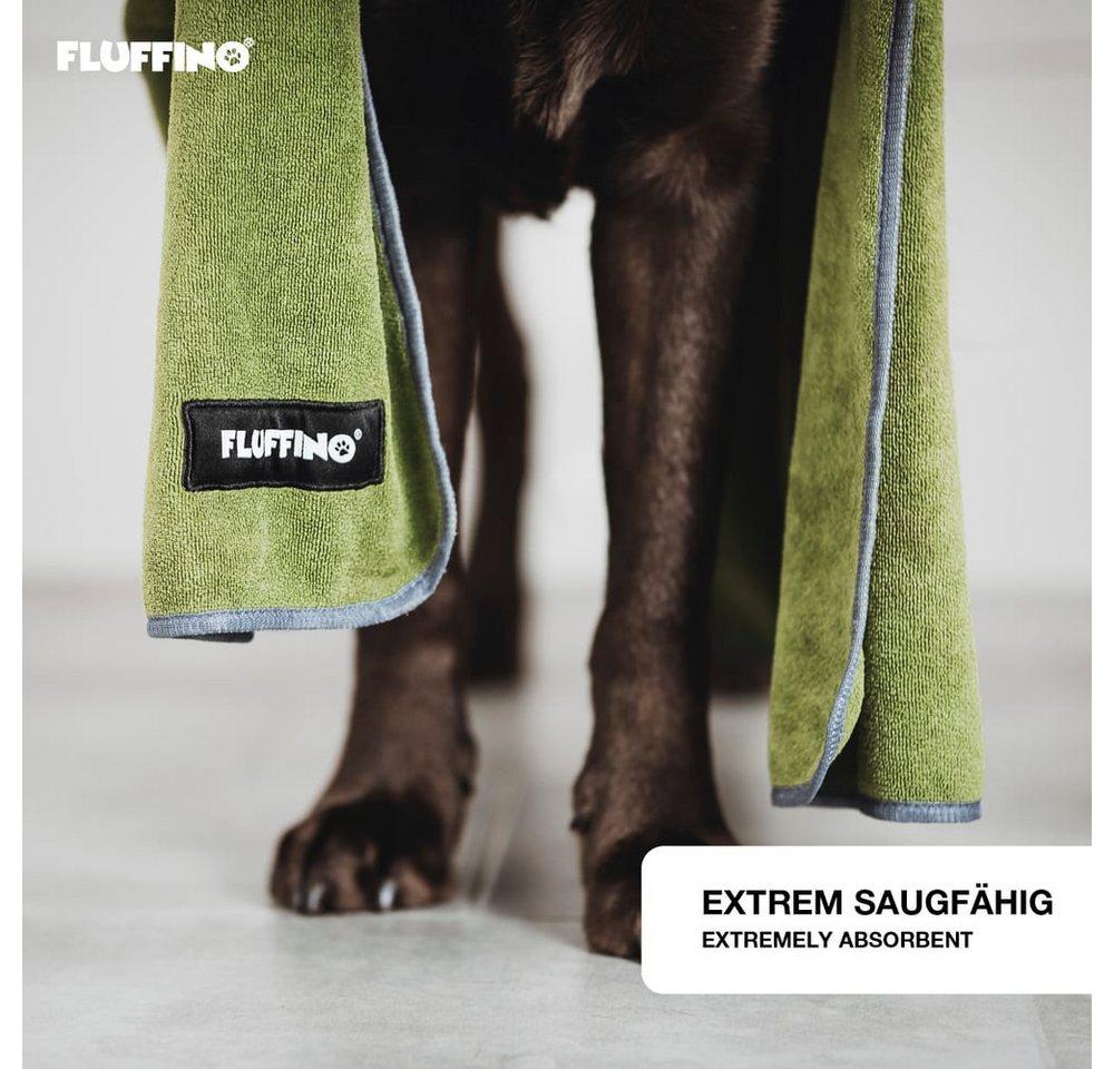 FLUFFINO® Hundehandtuch Mikrofaser 2er-Pack 90x50cm, FLUFFINO Hundehandtuch (2er-Pack) dog towel (2-pack) – Bild 4 von 5