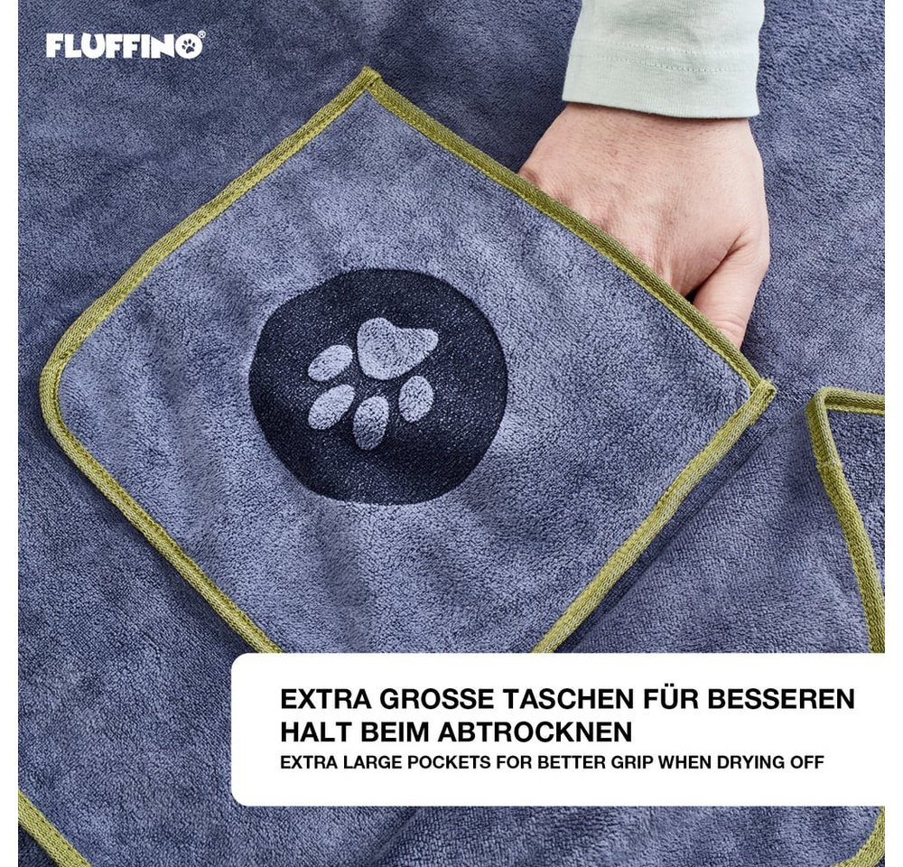 FLUFFINO® Hundehandtuch Mikrofaser 2er-Pack 90x50cm, FLUFFINO Hundehandtuch (2er-Pack) dog towel (2-pack) – Bild 5 von 5