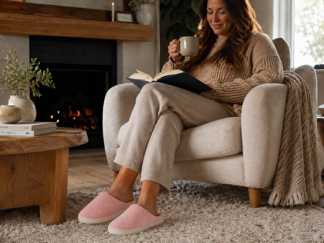 Fluffys Luxora Damen Pantoffeln, rosa, warm, weich Hausschuh – Bild 3 von 5