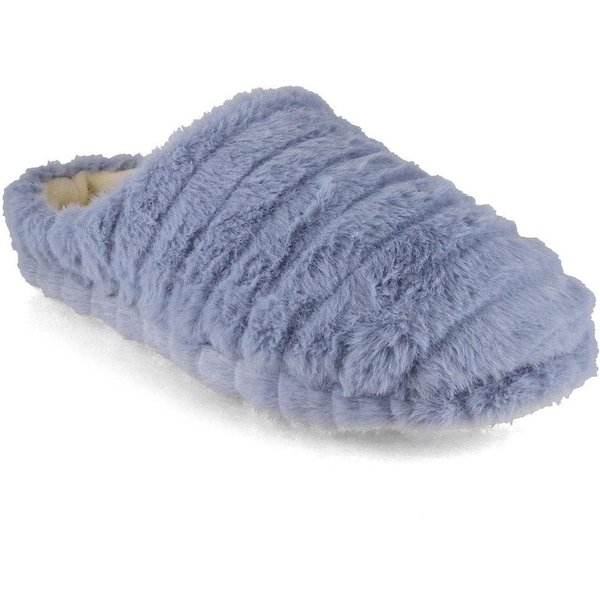 Fluffys Veluna Damen Pantoffeln, iceblau, warm, weich Hausschuh