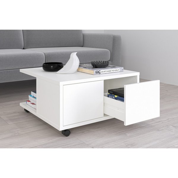 FMD Couchtisch Twin, Sofatisch mit Rollen, Push-to-open, viel Stauraum, Breite: 70 cm