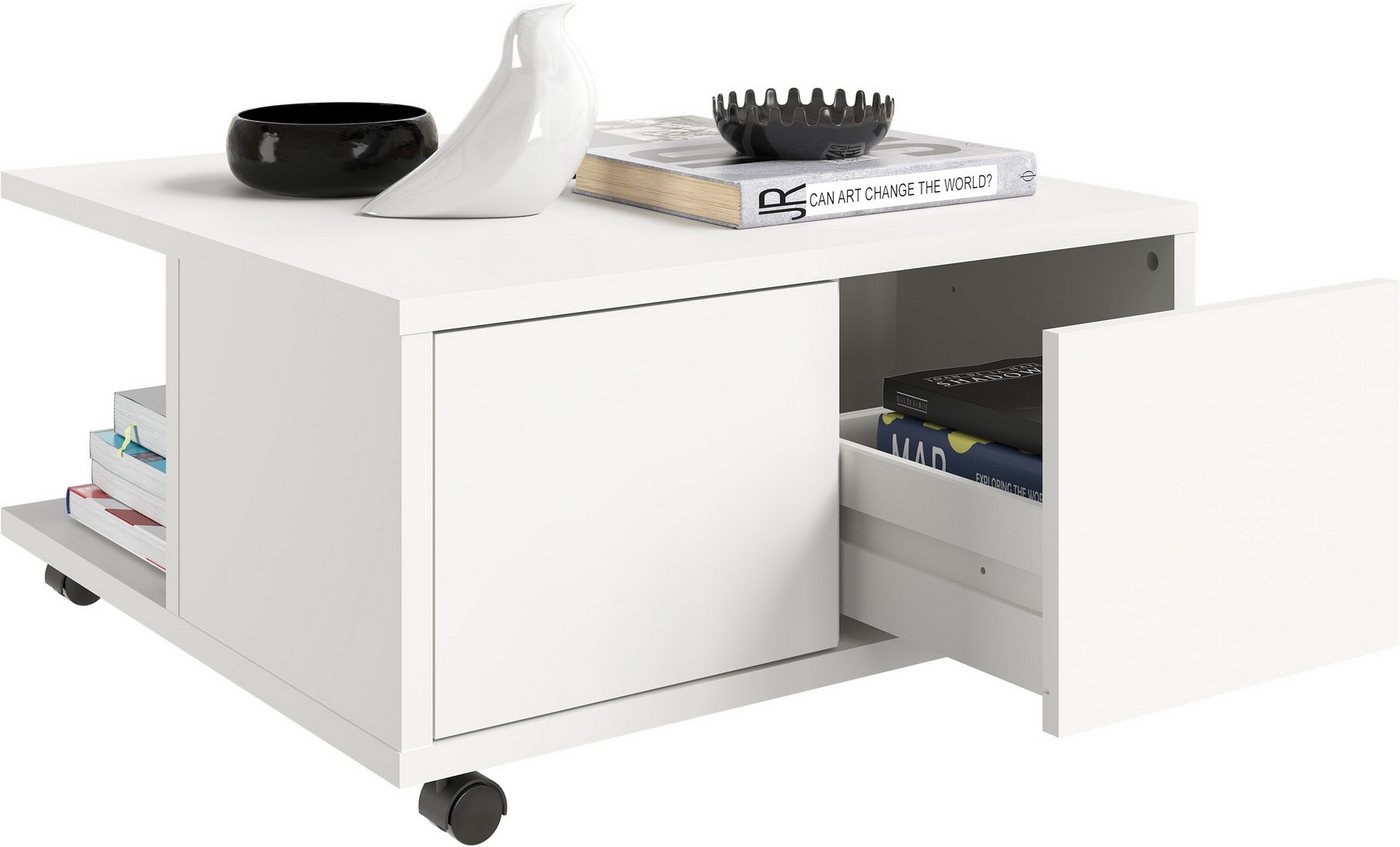 FMD Couchtisch Twin, Sofatisch mit Rollen, Push-to-open, viel Stauraum, Breite: 70 cm – Bild 2 von 5
