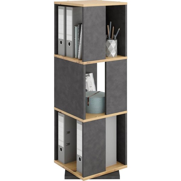 FMD Drehregal Tower, Drehregal mit praktischem Stauraum, Höhe 108 cm
