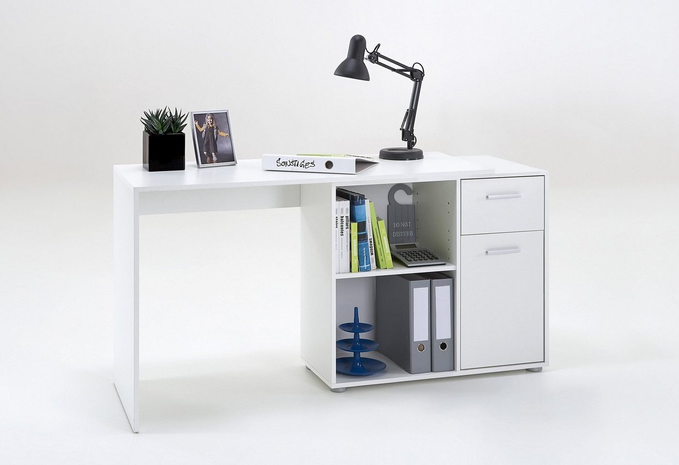 FMD Eckschreibtisch AUGSBURG, Schreibtisch/ Sideboard m. Stauraum, beids. montierb., 117 oder 148 cm – Bild 3 von 5