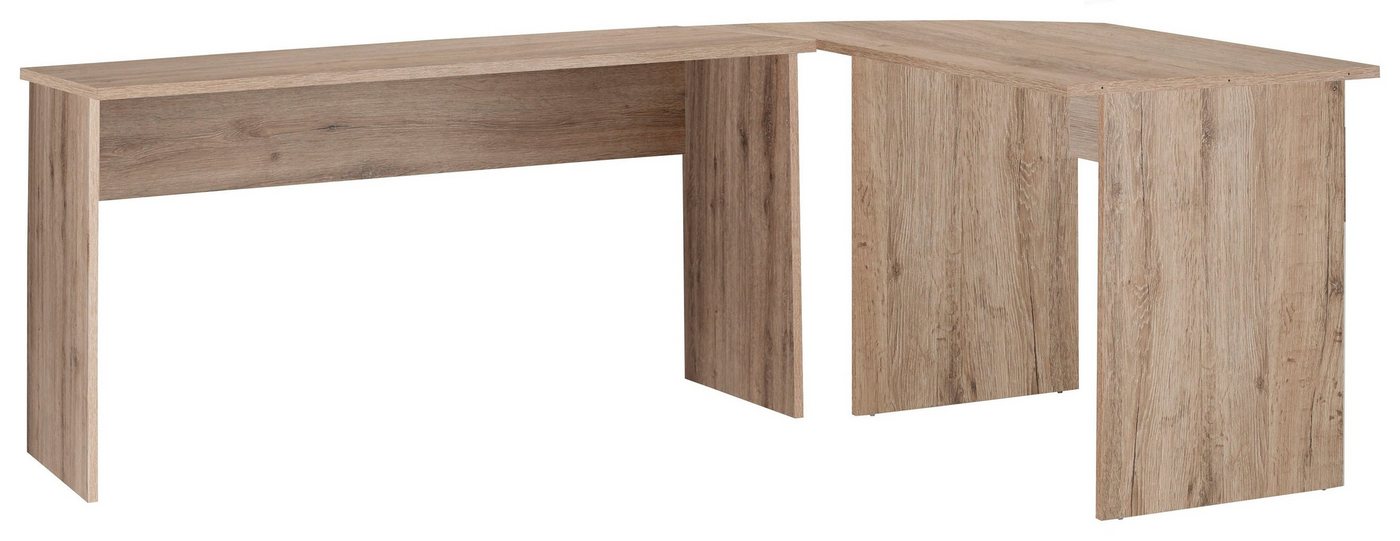 FMD Eckschreibtisch Tiell, Winkelschreibtisch, Bürotisch, beidseitig montierbar, 205/155 cm – Bild 2 von 5