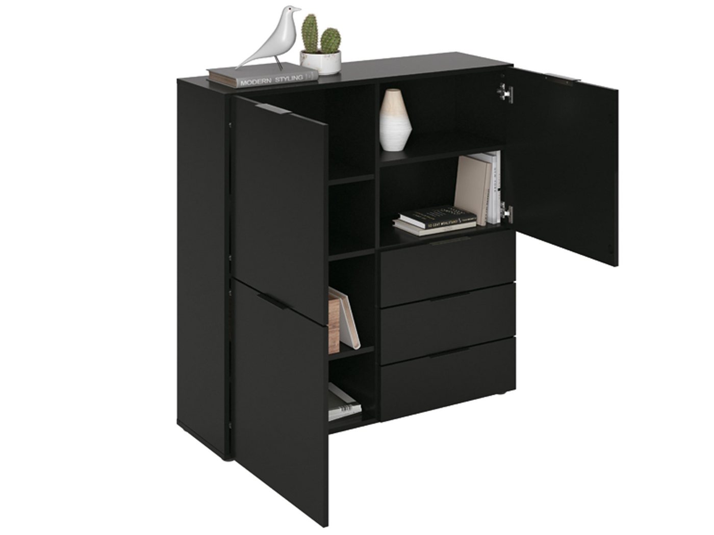 FMD Möbel Kommode 100 x 101 x 32 cm (B/H/T) – Bild 2 von 5