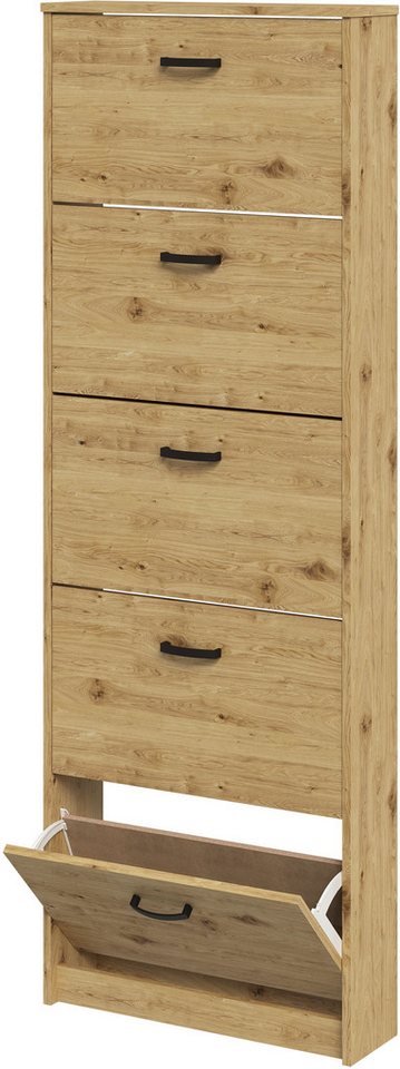 FMD Schuhschrank Step 5 Schuhkipper, 5 Schuhklappen, für schmale Flure, Tiefe: 17 cm – Bild 2 von 5