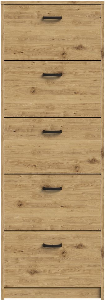 FMD Schuhschrank Step 5 Schuhkipper, 5 Schuhklappen, für schmale Flure, Tiefe: 17 cm – Bild 4 von 5