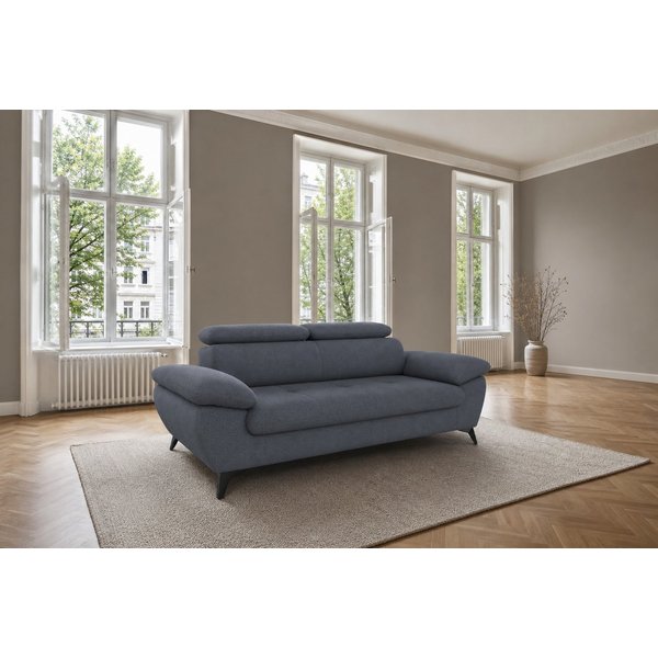foamnova 3-Sitzer Karlstad, kompakt, komfortabel, Maße B 215 x T 100 x H 84 cm, Verschraubter Holzrahmen & Kaltschaum, langlebig