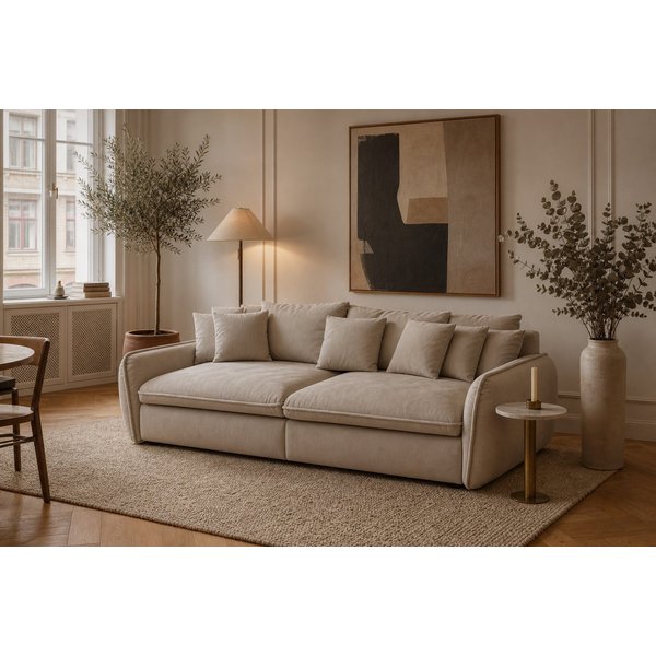 foamnova Big-Sofa Hereford, 234 cm Breite, 97 cm Sitztiefe, für 4 Personen, Niedrige Lounge-Silhouette, viele lose Rückenkissen