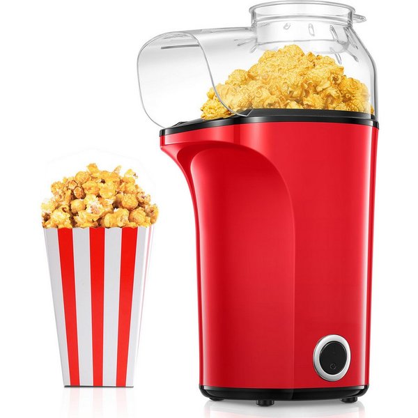 FOHERE Popcornmaschine Professioneller Heißluft-Popcornmaschine mit 4L Kapazität, 99% Pop-Rate, Antihaft-Beschichtung, Einfache Reinigung