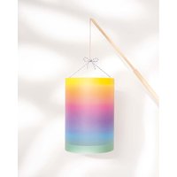 folia DIY-Regenbogenlaternen-Bastelset mit LED-Licht und Laternenstab, rund