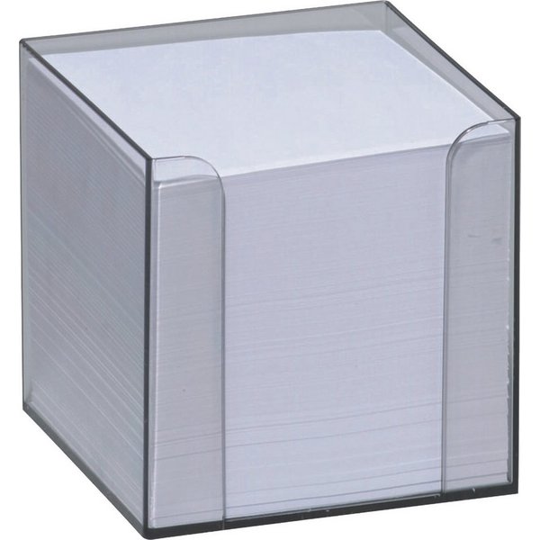 Folia Notizzettel Zettelbox 9,5x9,5x9,5cm glasklar gefüllt