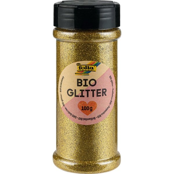 Folia Streudeko Bio-Glitter Gold oder Silber, 100g