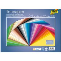 folia Tonpapier, 130 g/m², sortierte Farben, 25 x 35 cm, 50 Bogen