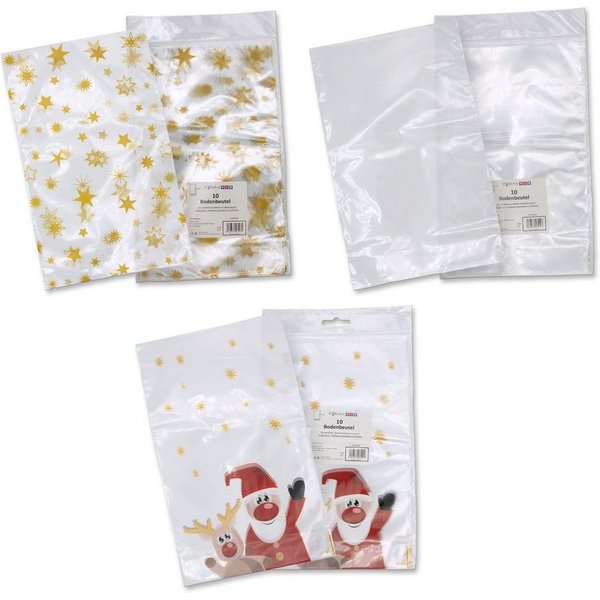 itenga Folienbeutel itenga CPP Beutel 145x235mm 30er Set (Sterne, Blanko, Weihnachtsmann)