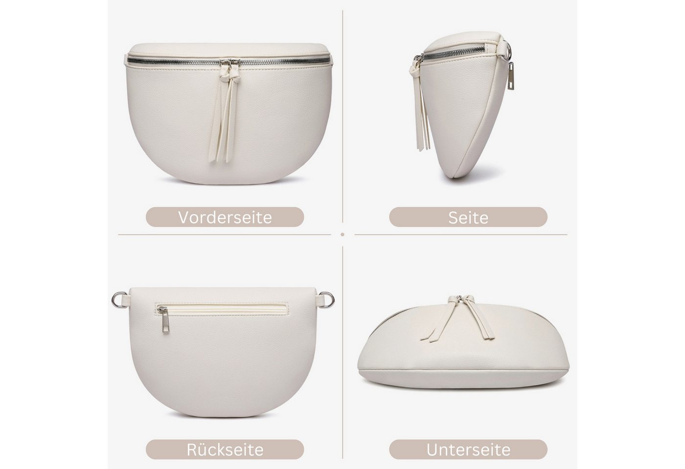 Fomax Bauchtasche aus Kunstleder, Damen Umhängetasche, mit Schulterriemen – Bild 3 von 5