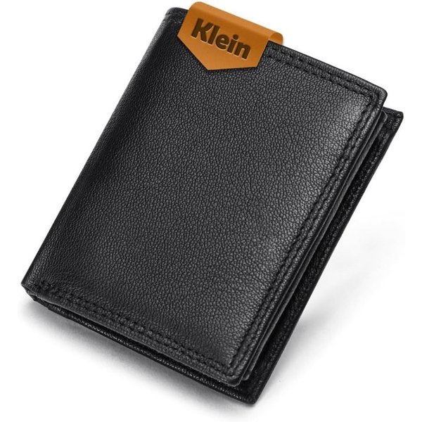 Fomax Geldbörse Mini-Format Herren aus echtem Leder mit RFID Schutz, 11 Kartenfächer, Hochformat Klein Portemonnaie mit Münzfach, inkl. Geschenkbox