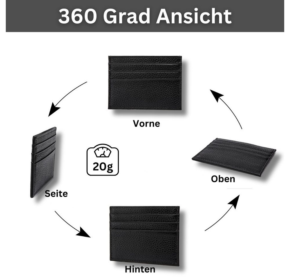 Fomax Kartenetui aus echtem Leder, eleganter Kartenhalter, mit übersichtlicher Anordnung, verschiedene Farben – Bild 3 von 5