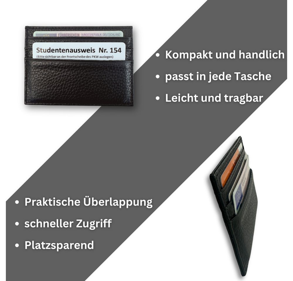 Fomax Kartenetui aus echtem Leder, eleganter Kartenhalter, mit übersichtlicher Anordnung, verschiedene Farben – Bild 4 von 5