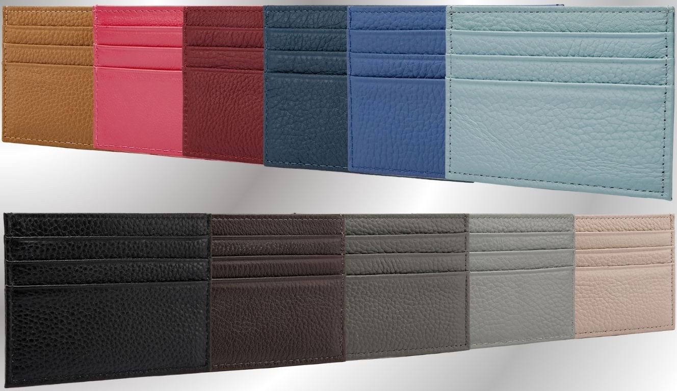 Fomax Kartenetui aus echtem Leder, eleganter Kartenhalter, mit übersichtlicher Anordnung, verschiedene Farben – Bild 5 von 5