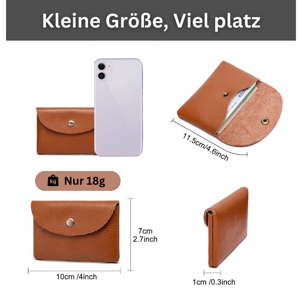 Fomax Kartenetui aus hochwertigem Echtleder, Kompakte Kartentasche für bis zu 20 Karten, Leicht, Handlich und Stilvoll – Bild 2 von 5