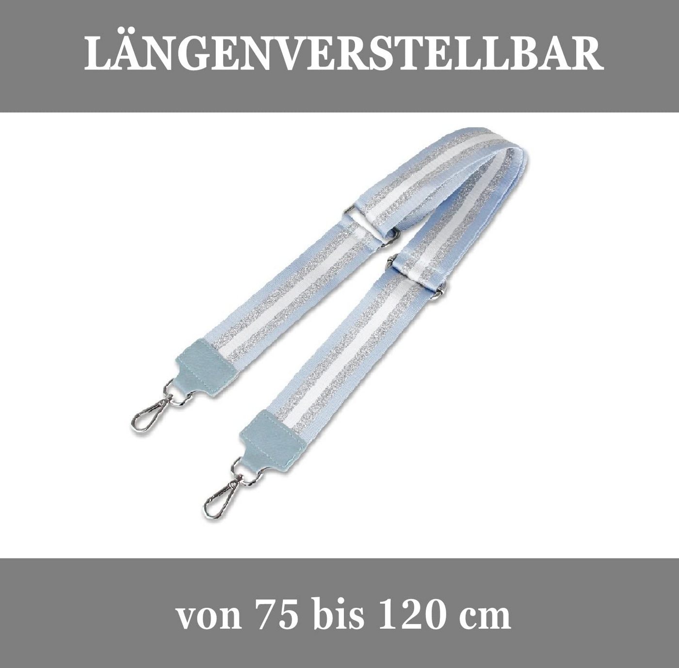 Fomax Schulterriemen 5cm Breit, Längenverstellbar mit Karabiner Farbe Silber, viele Mustern tolle Kombination mit Ihrer Lieblingstaschen – Bild 5 von 5
