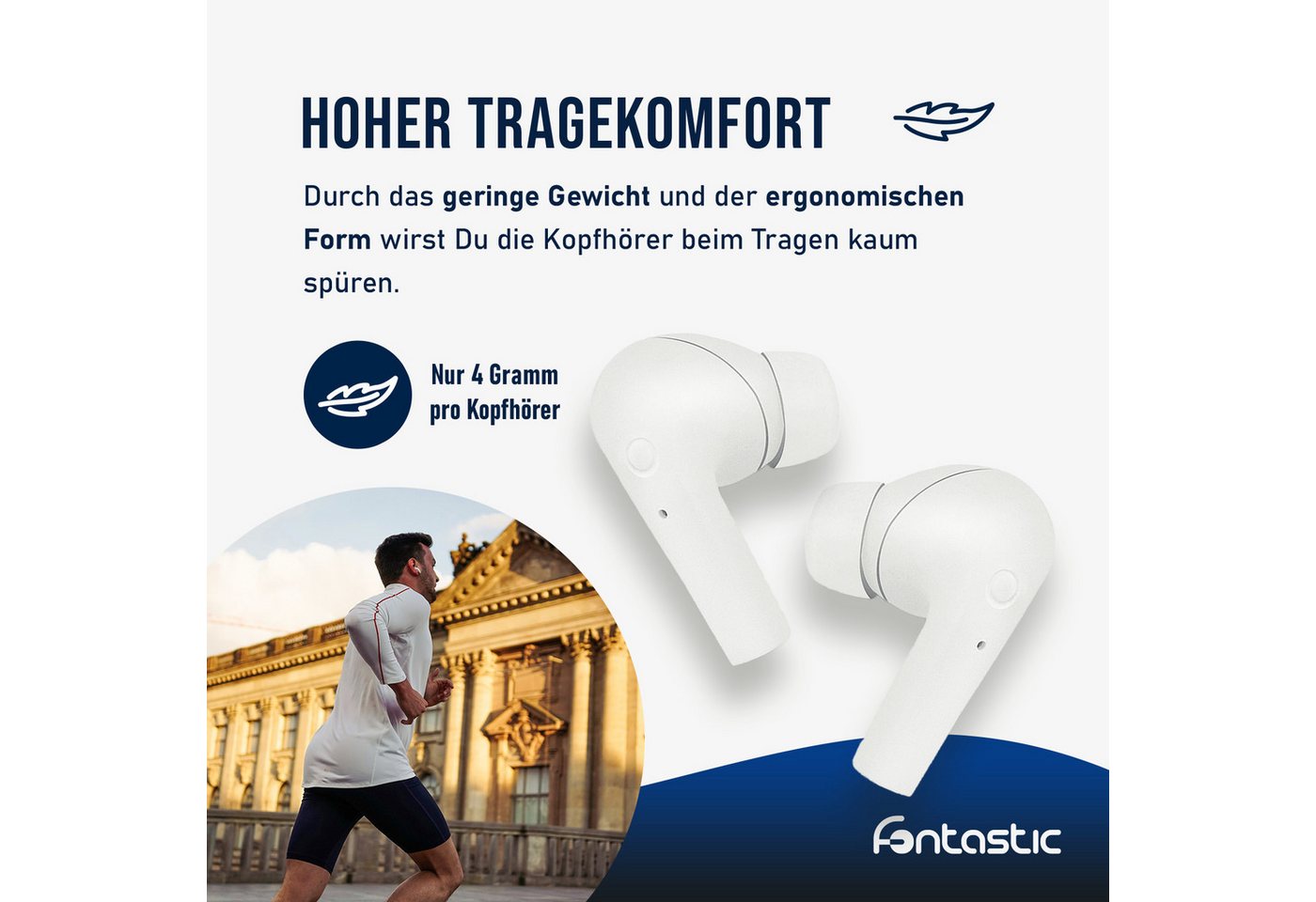 fontastic Jive In Ear Bluetooth Kopfhörer Kabellos Wireless Headset In-Ear-Kopfhörer – Bild 5 von 5