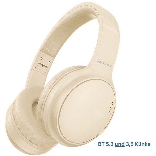 fontastic Kopfhörer "Tonic" mit ANC, Line-In creme Bluetooth-Kopfhörer (BT und Klinke)