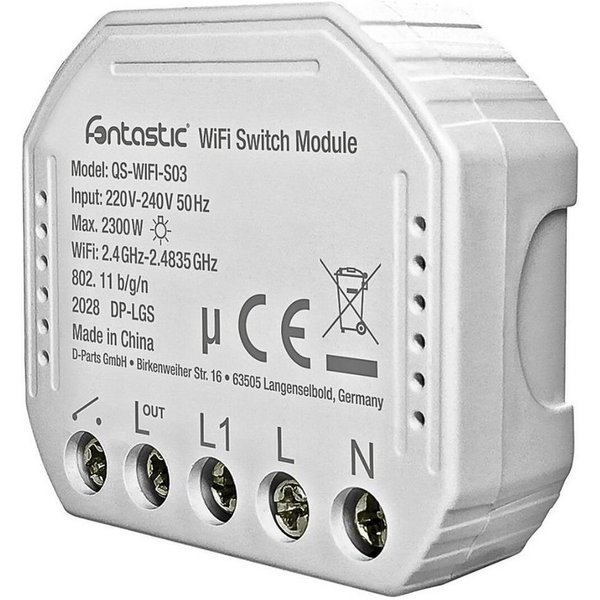 fontastic WLAN Unterputz-Schalter Unterputzschalter, Frequenzbereich: 2400-2483.5MHz