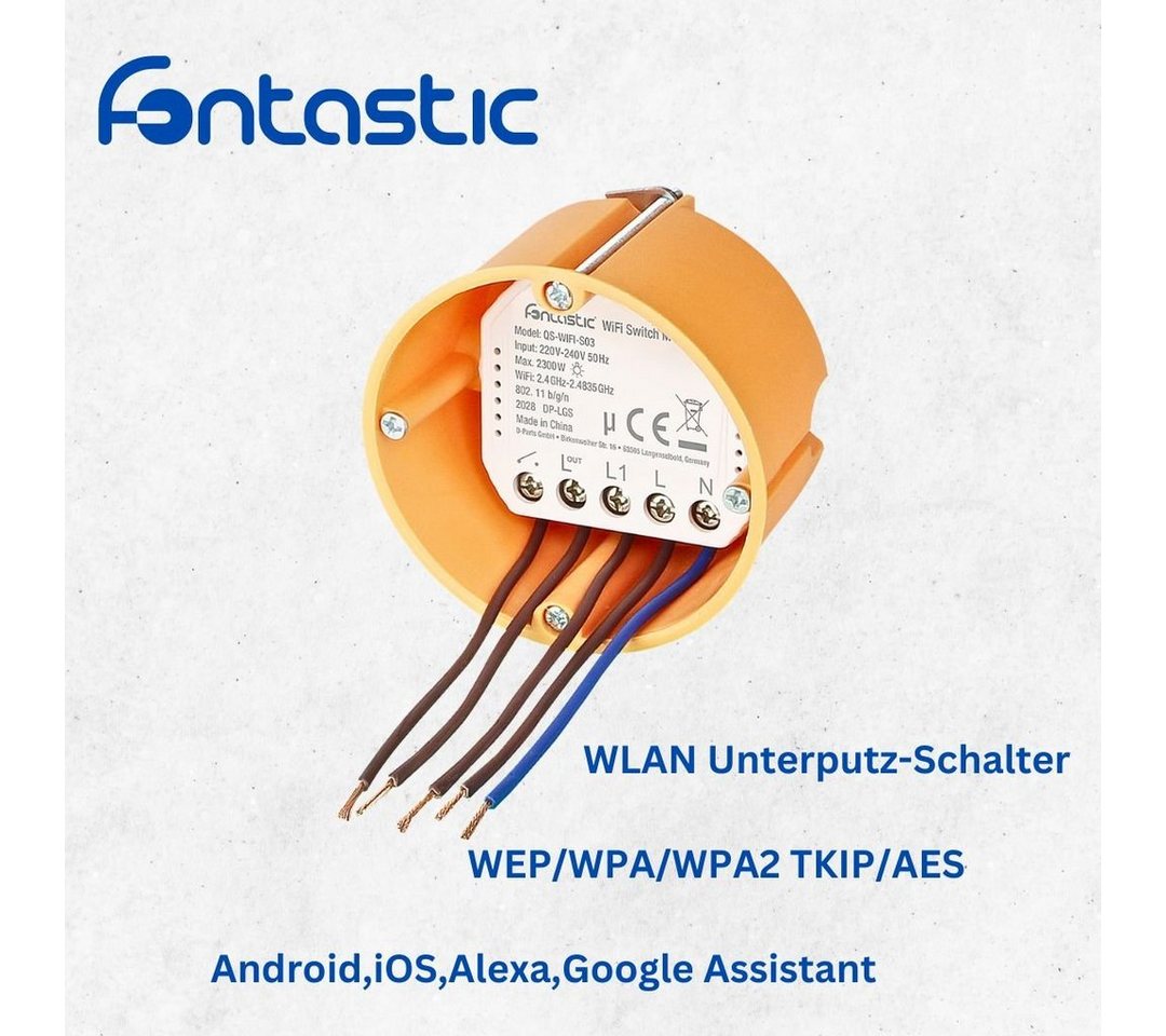 fontastic WLAN Unterputz-Schalter Unterputzschalter, Frequenzbereich: 2400-2483.5MHz – Bild 2 von 3