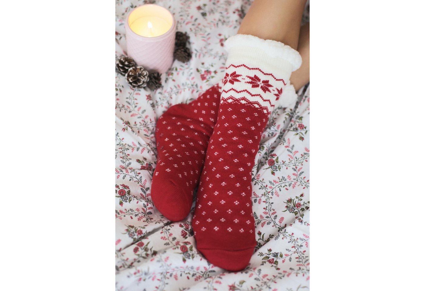 Footstar ABS-Socken Winter Haussocken Damen & Herren 1er oder 2er Kuschelsocken – Bild 4 von 5