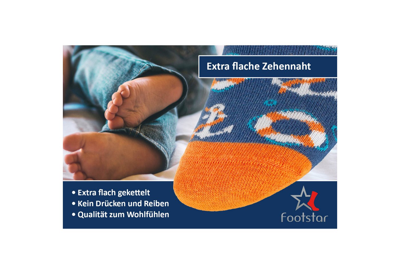 Footstar Freizeitsocken Bunte Kinder Baumwoll Basic Socken (6 Paar) Fun Motive – Bild 4 von 4