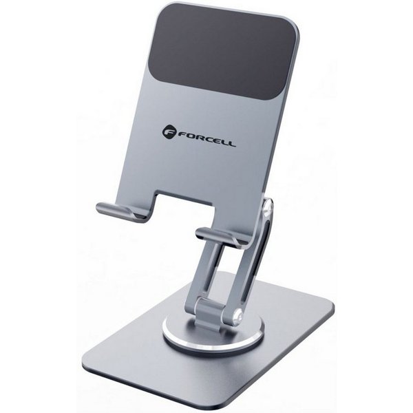 Forcell Handy-Halterung Fold Stand 2, (bis 8 Zoll, Einzelartikel, 360° drehbarer, faltbarer Aluminium-Tischhalter)