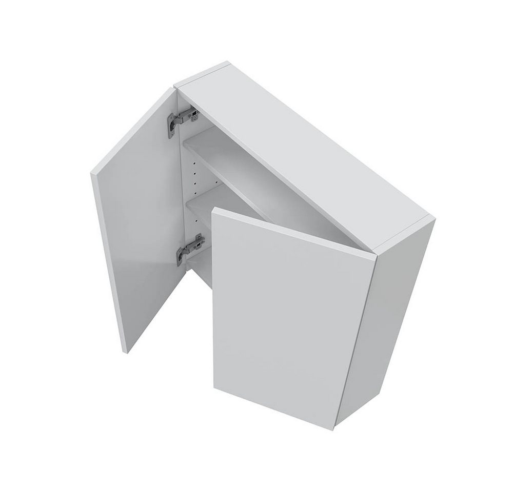 FORES HABITAT Hängeschrank 2 Türen, 2 Böden, in Weiß glänzend - 60x60x16 (BxHxT) – Bild 2 von 3