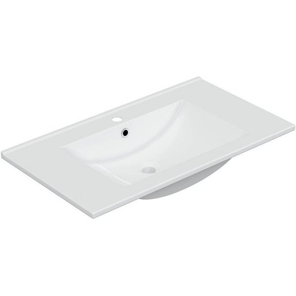 FORES HABITAT Waschbecken in Weiß, Keramik - 81,5x18x46cm (BxHxT)