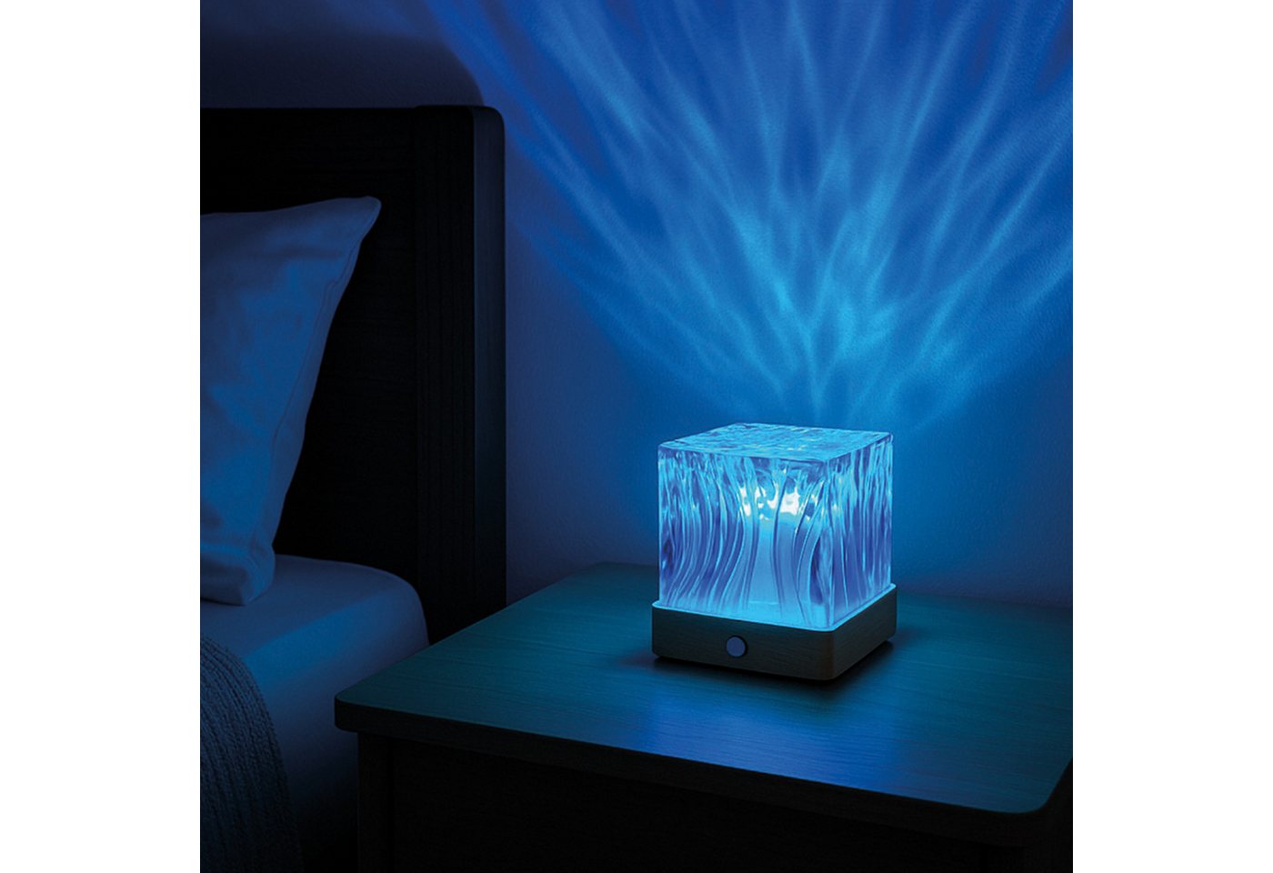 Forever Light Projektionslampe AURORA, LED, Mehrfarbig (RGB), Aurora- & Wasserwelleneffekt, Fernbedienung, kompaktes Design – Bild 2 von 5