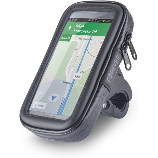 Forever Smartphone-Halterung BH-100, (bis 6,5 Zoll, Wasserdichte Fahrradhalterung mit Touch-Folie und Drehfunktion)